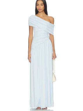 REVOLVE MALANI ONE SHOULDER MAXI DRESS IN BLUE